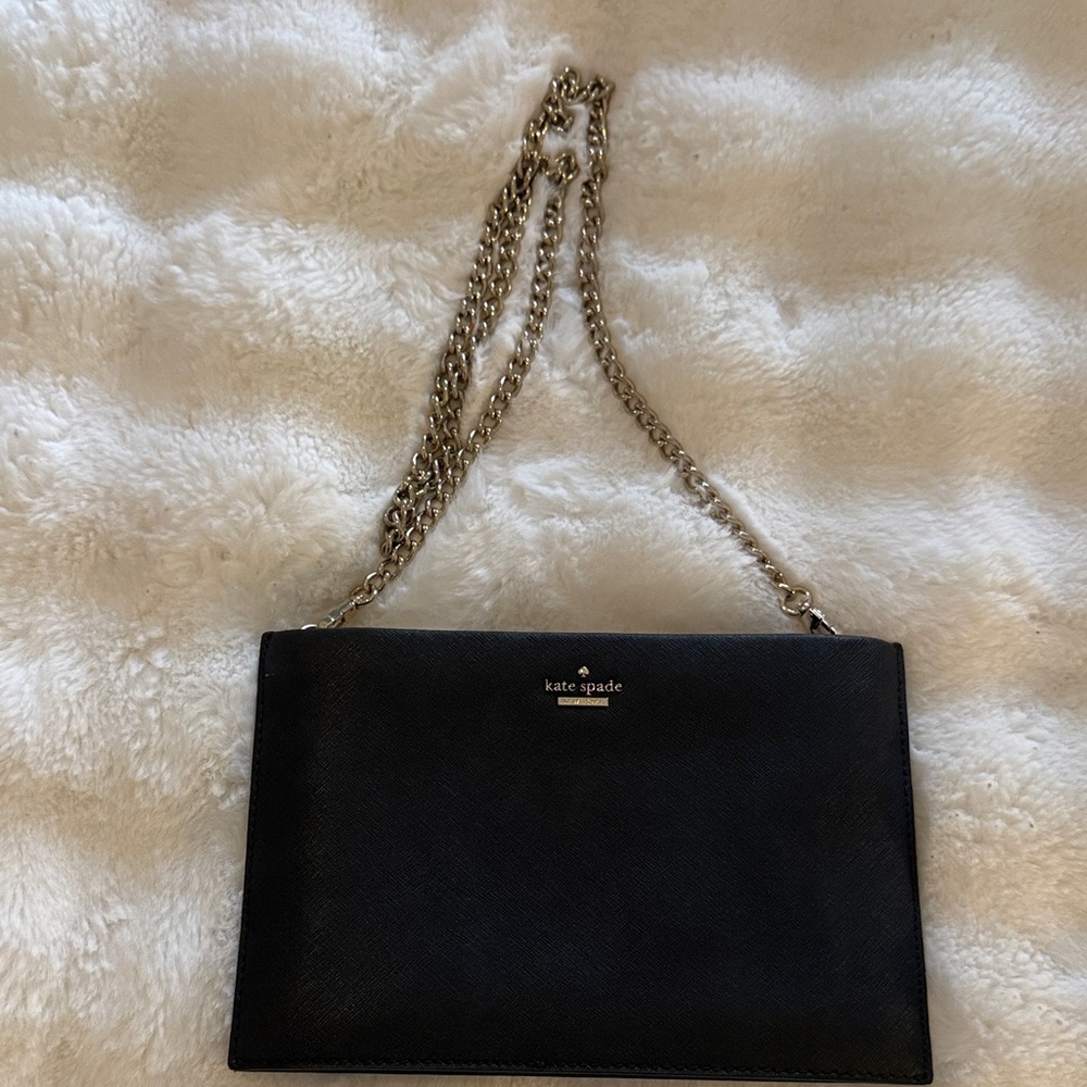 Kate Spade Black Crossbody with Gold Chain